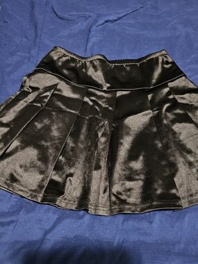Better Be Black Satin Circle Skirt